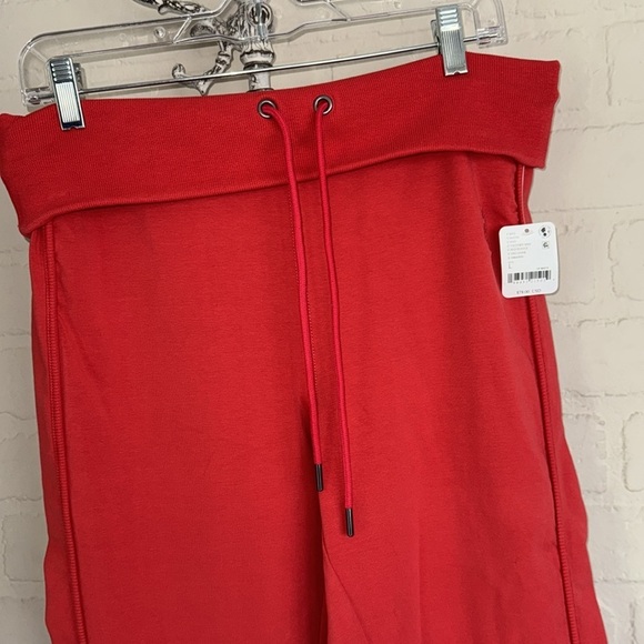 Free People joggers pants victory Red Flared gold over drawstring Large NEW - Picture 4 of 5